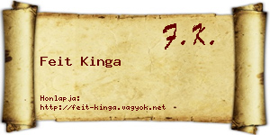 Feit Kinga névjegykártya